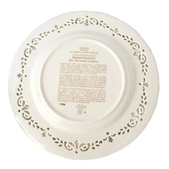 LENOX Plate Collectible Colonial Bouquet 1996 Vintage 24K gold trim - Picture 5 of 8